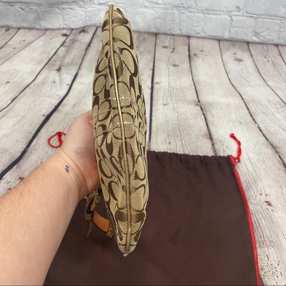 COACH Signature Tan & Bronze Hobo Shoulder Bag - Picture 5 of 8